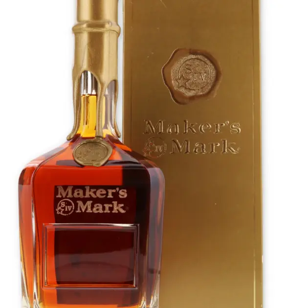 Makers Mark VIP Gold Decanter Bottle / Gold Wax & Box 750ml