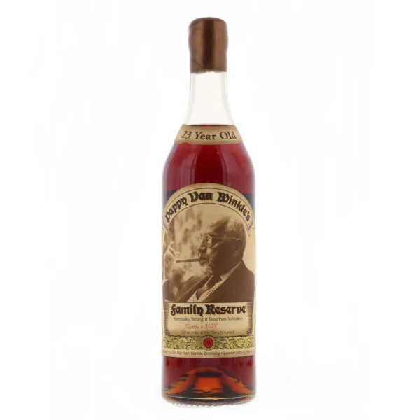 Pappy Van Winkle Family Reserve 23 Year Old Bourbon 1998 Gold Wax Green Glass Lawrenceburg